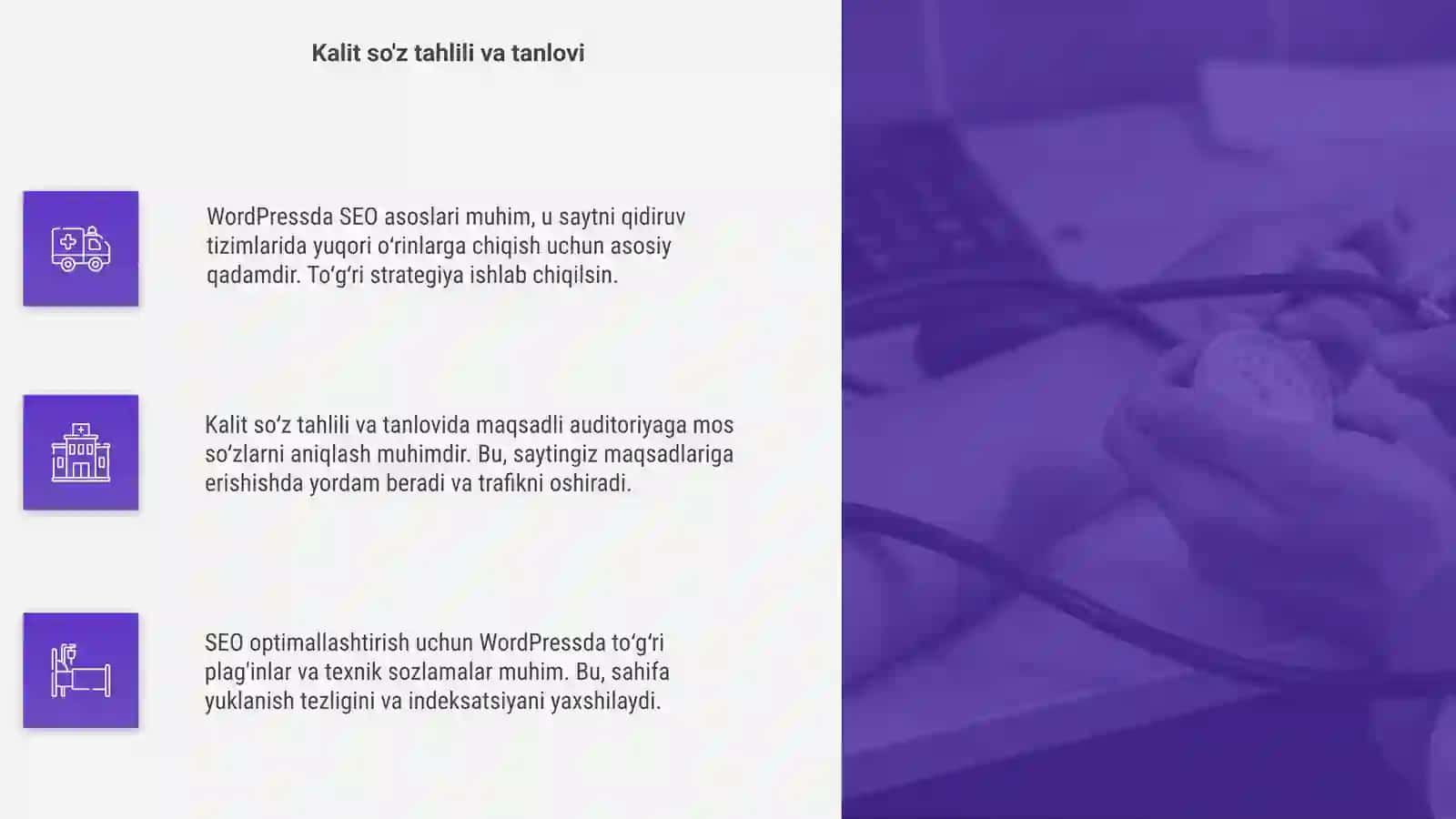 SEO asoslari va Wordpressda qidiruv optimallashtirish 4