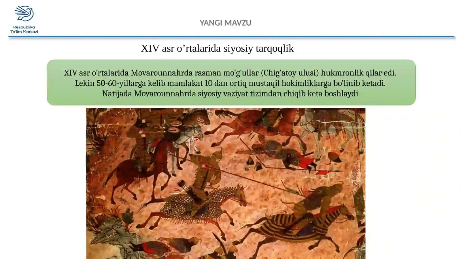 7-sinf O'zbekiston tarixi XIV asrning o'rtalarida Movarounnahrda ijtimoiy-siyosiy vaziyat 4