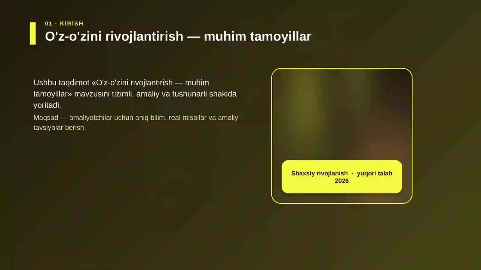 O'z-o'zini rivojlantirish — muhim tamoyillar 4