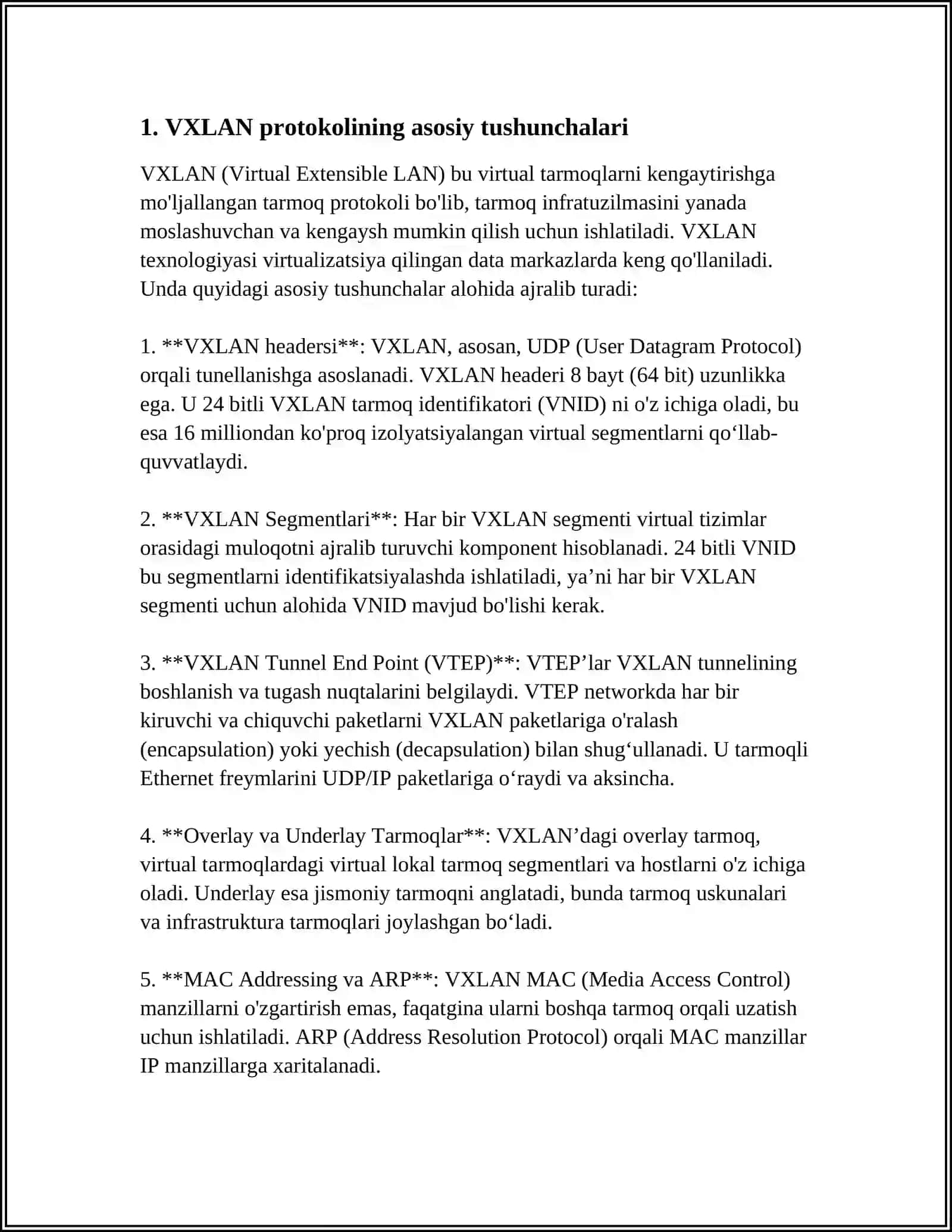 VXLAN (Virtual Extensible LAN) Protokoli 4