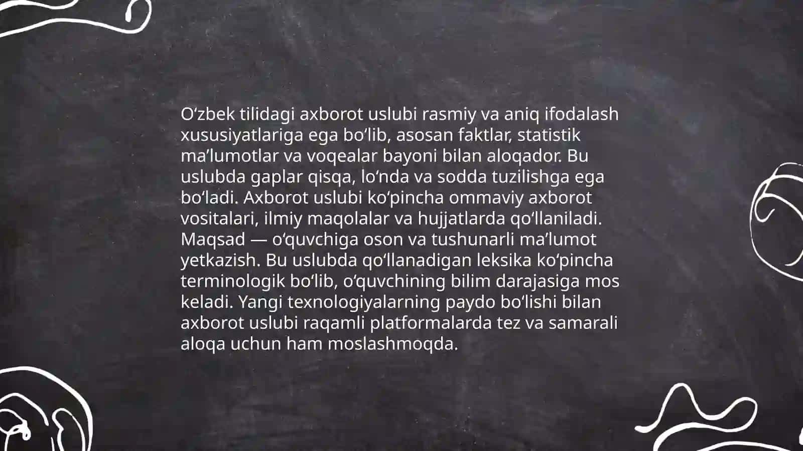Oʻzbek tilining axborot uslubi 4