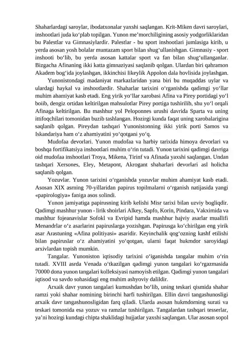 Ma’ruza. Qadimgi Yunoniston 4