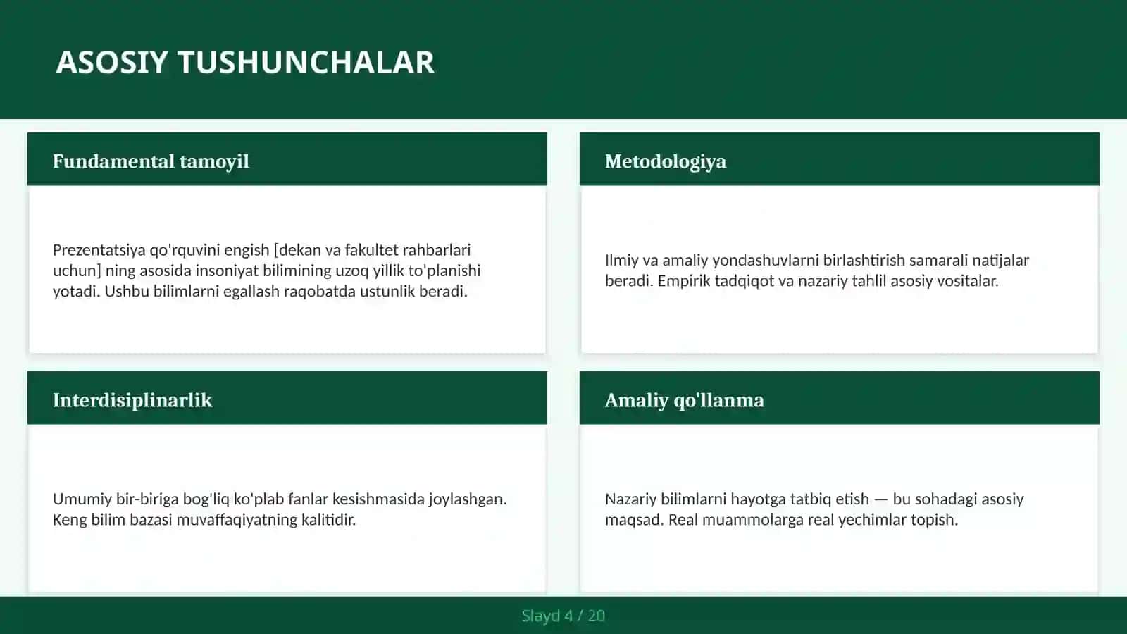 Prezentatsiya qo'rquvini engish [dekan va fakultet rahbarlari uchun] 4