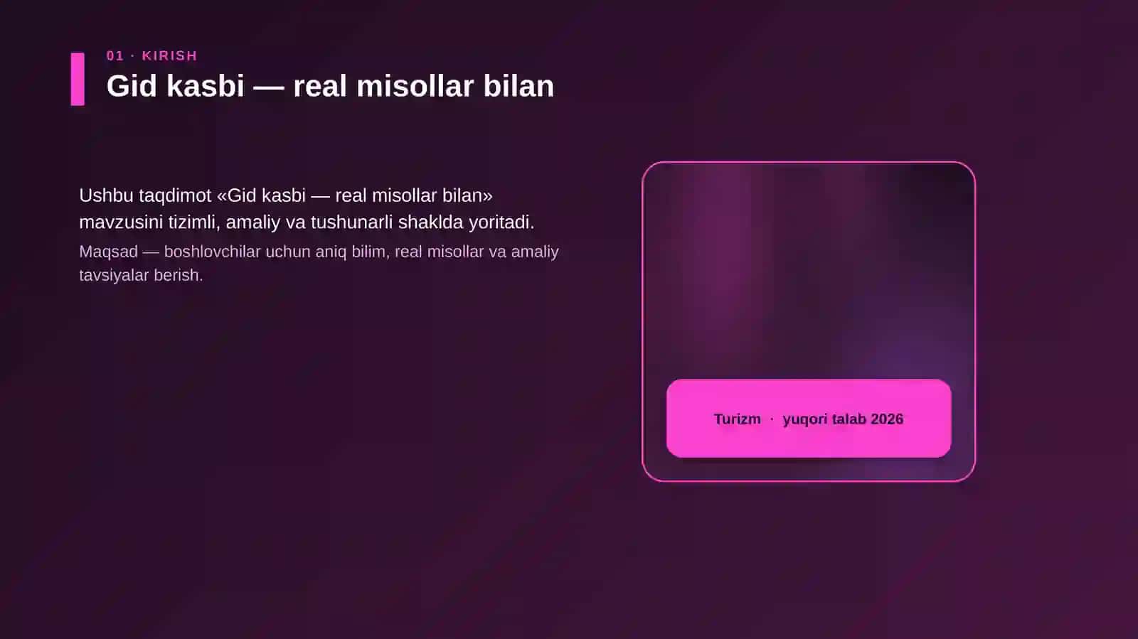 Gid kasbi — real misollar bilan 4
