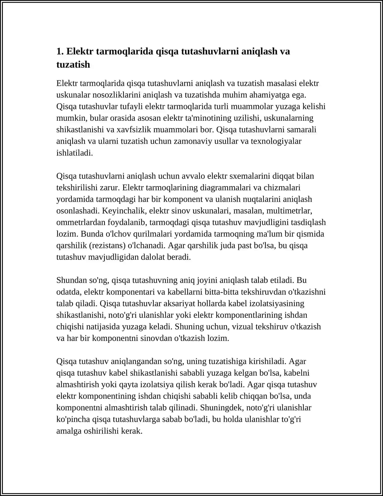 ELEKTR USKUNALAR NOSOZLIKLARINI ANIQLASH VA TUZATISH 4