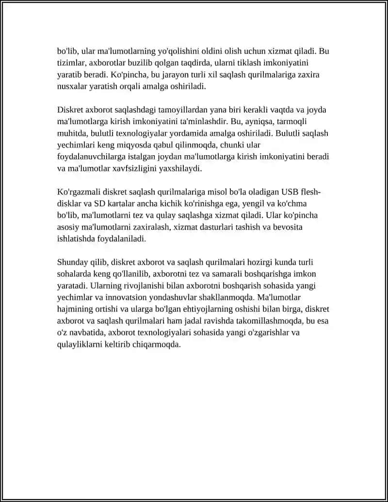 DISKRET AXBOROTNI SAQLASH QURILMALARI 4