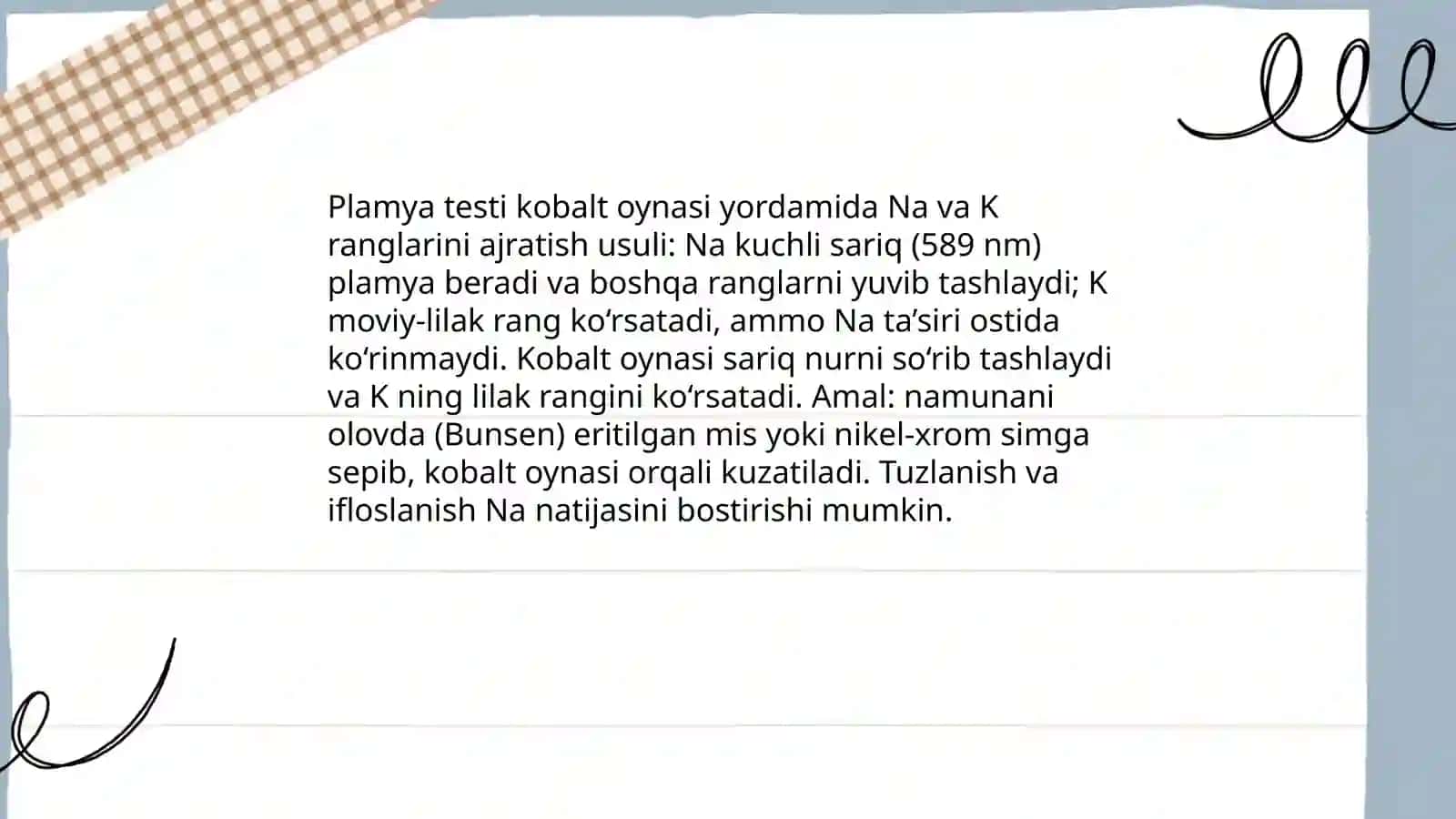 Ishqoriy metallarni aniqlash usullar 4