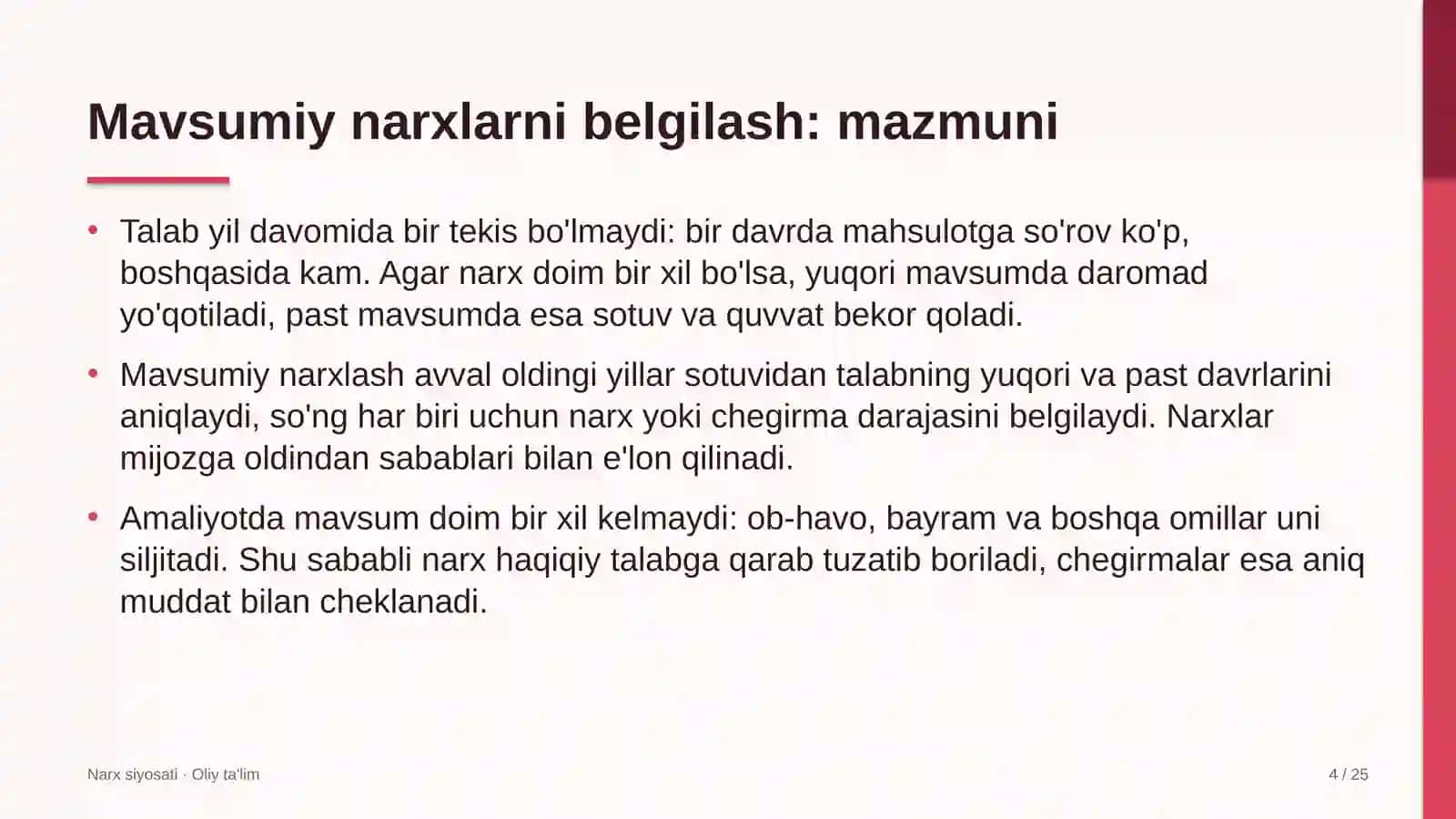 Avtosalonlarda mavsumiy narxlarni belgilash 4