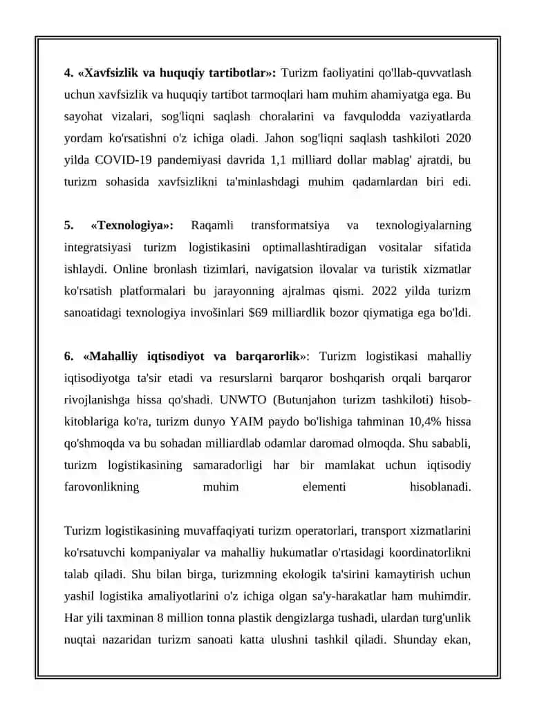referat mustaqil ish TURIZM 4