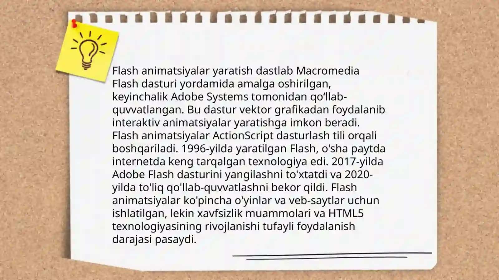Adobe Flash animatsion dasturi imkoniyatlari 4
