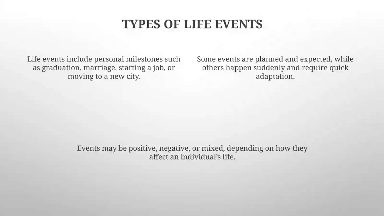 Life events 4
