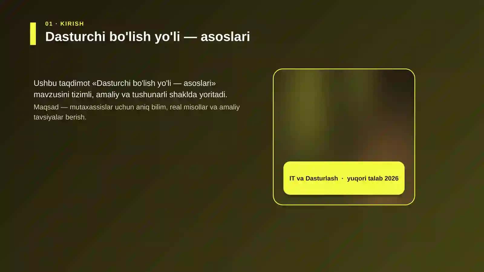 Dasturchi bo'lish yo'li — asoslari 4