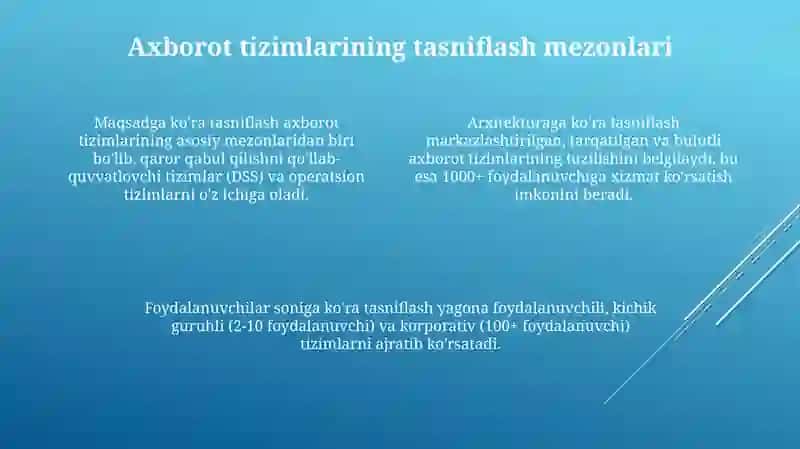 Axborottizimlariningtasnifi 4