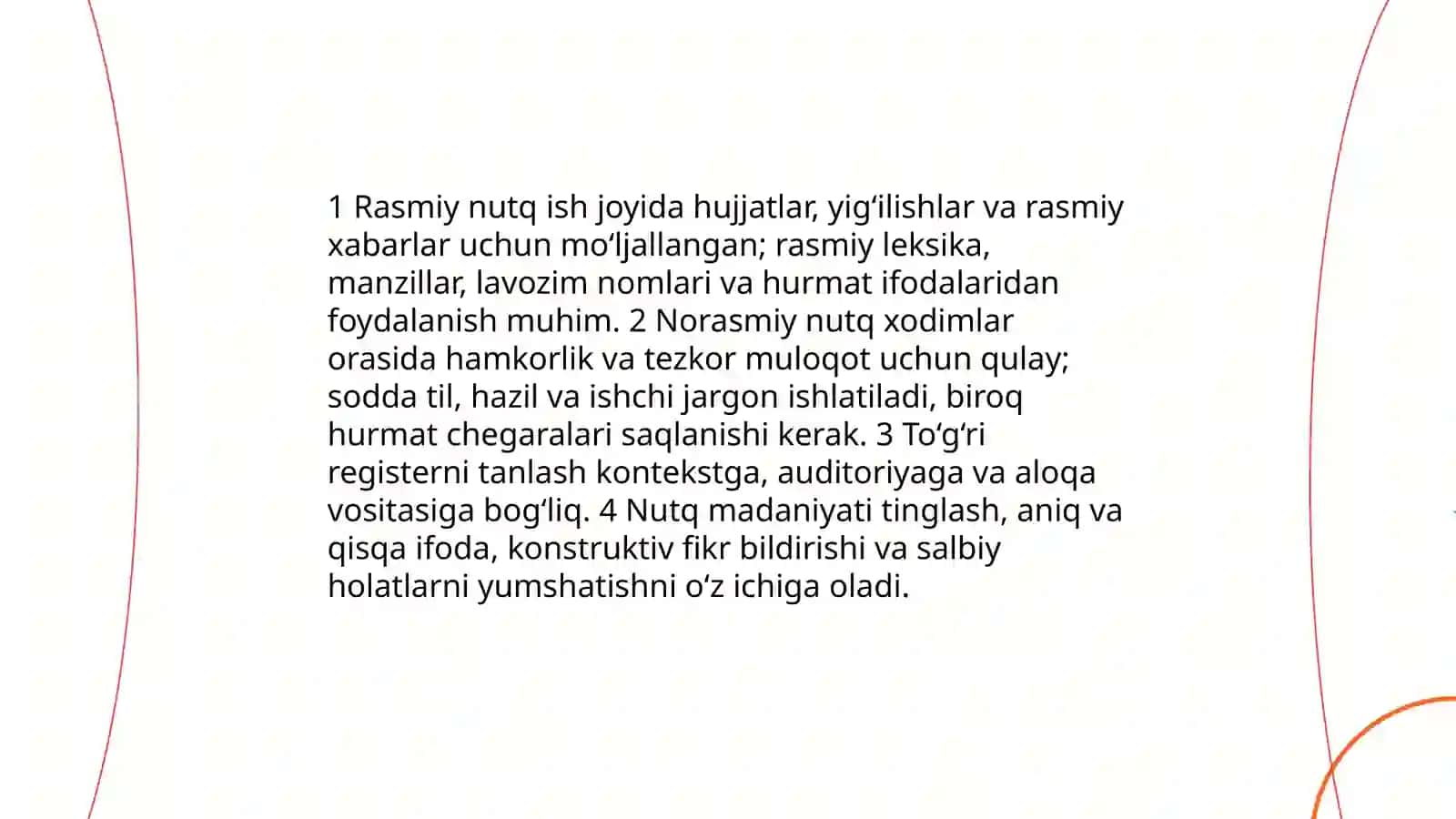 Kasbiy Nutq Odobi 4