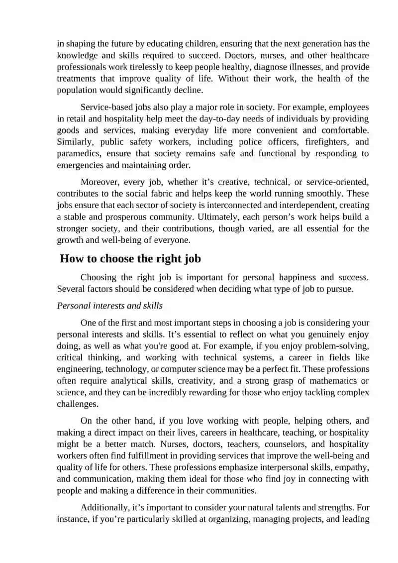 Self study work, Jobs 4