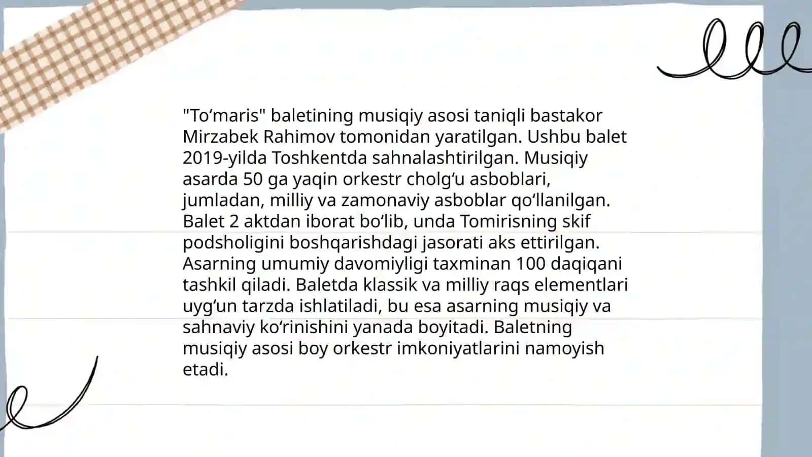 Ulugʻbek Musayevning Toʻmaris baleti 4