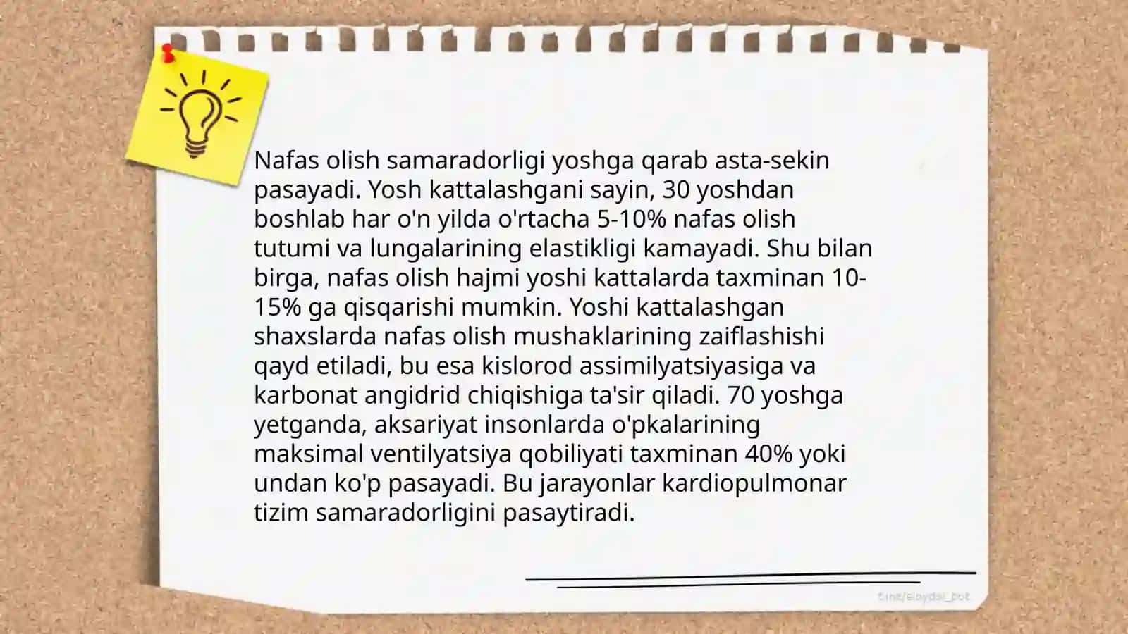 Nafas tizimining yoshga oid fiziologiyasi va gigiyenasi. Oʻpkaning tiriklik sigʻimini aniqlash 4