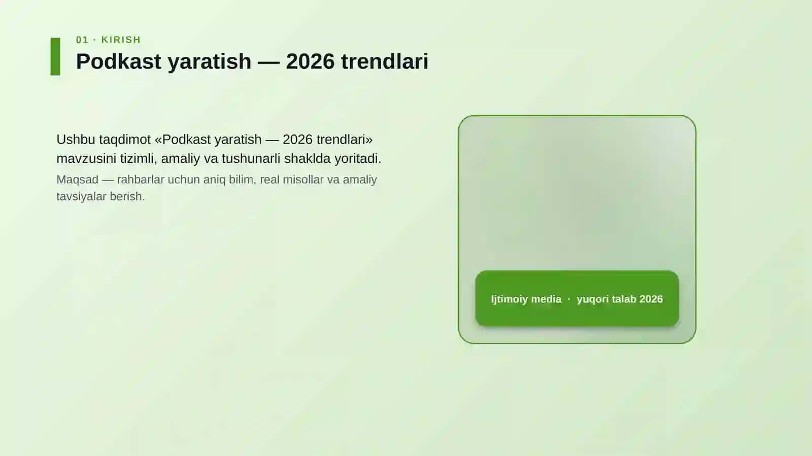 Podkast yaratish — 2026 trendlari 4