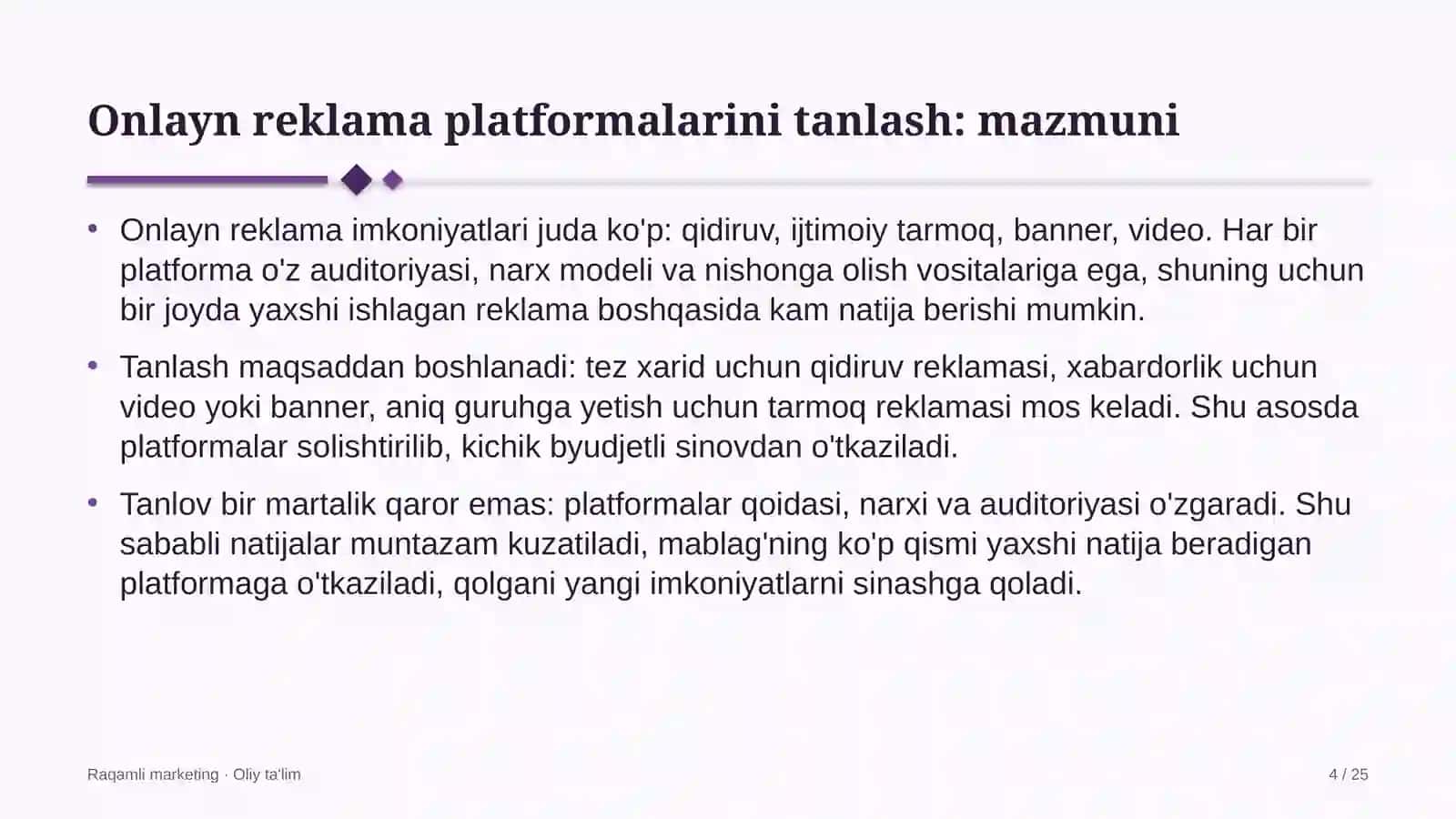 Xususiy klinikalarda onlayn reklama platformalarini tanlash 4