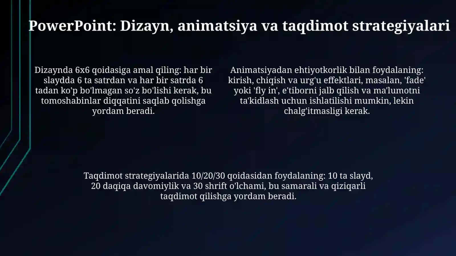 Excel, PowerPoint va Word: Asosiy Imkoniyatlar 4