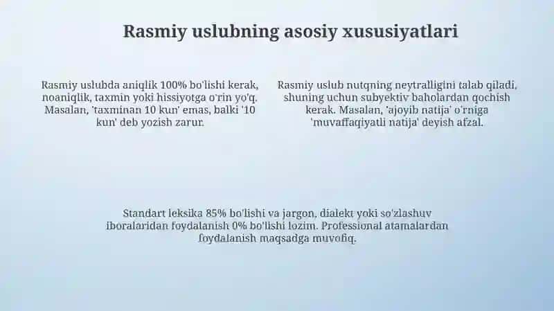 Rasmiy uslub va uning hususiyatlari 4