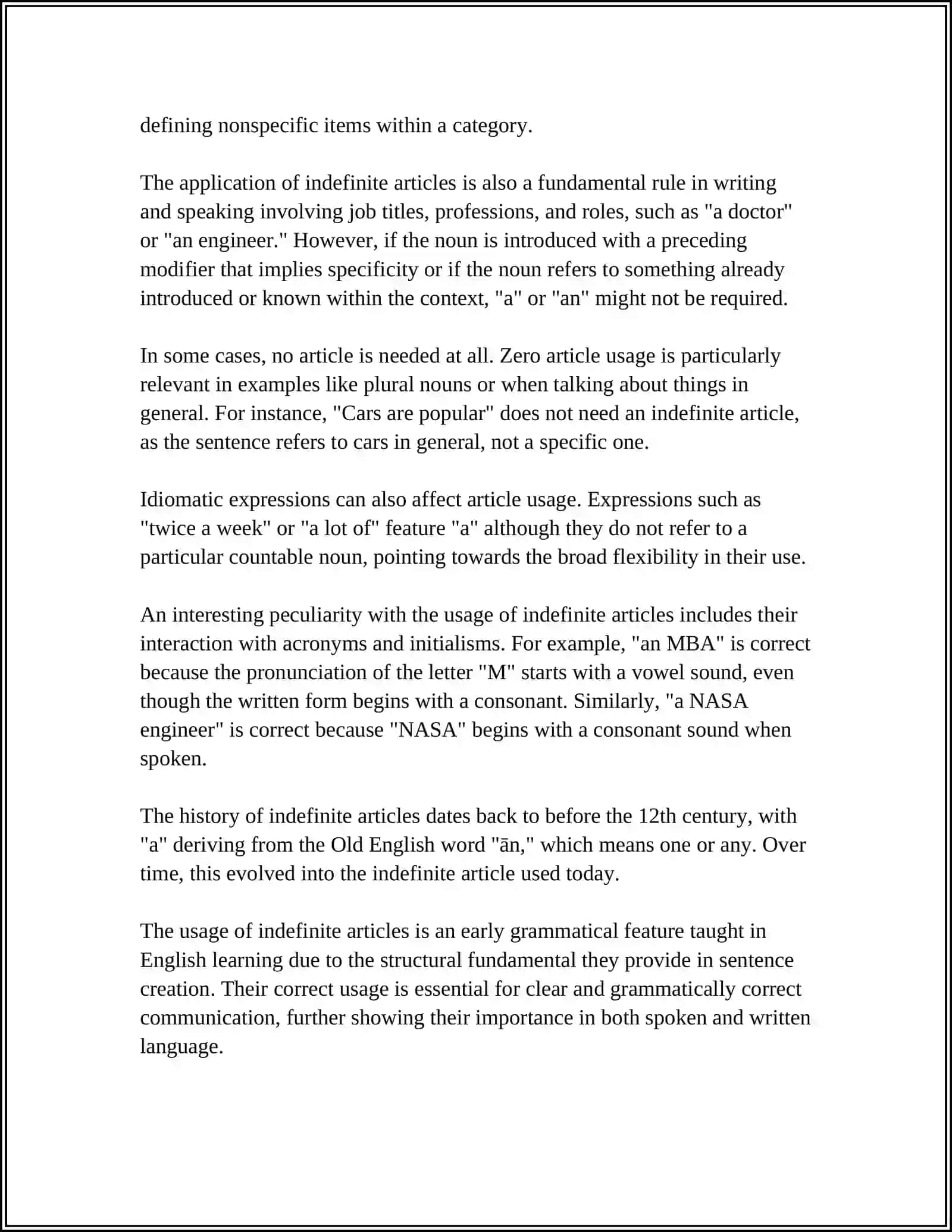 ARTICLES (INDEFINITE) 4