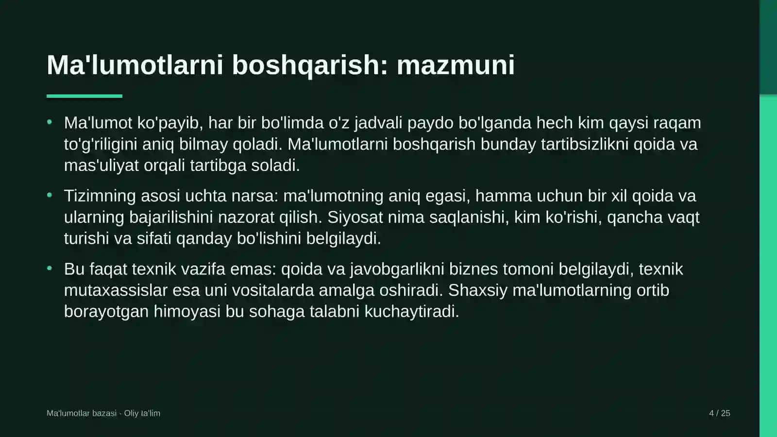 Dam olish maskanlarida ma'lumotlarni boshqarish 4