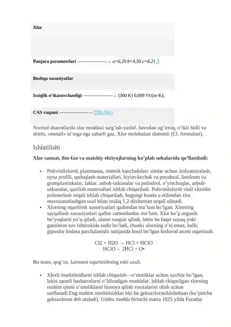 Xlor elementi 4