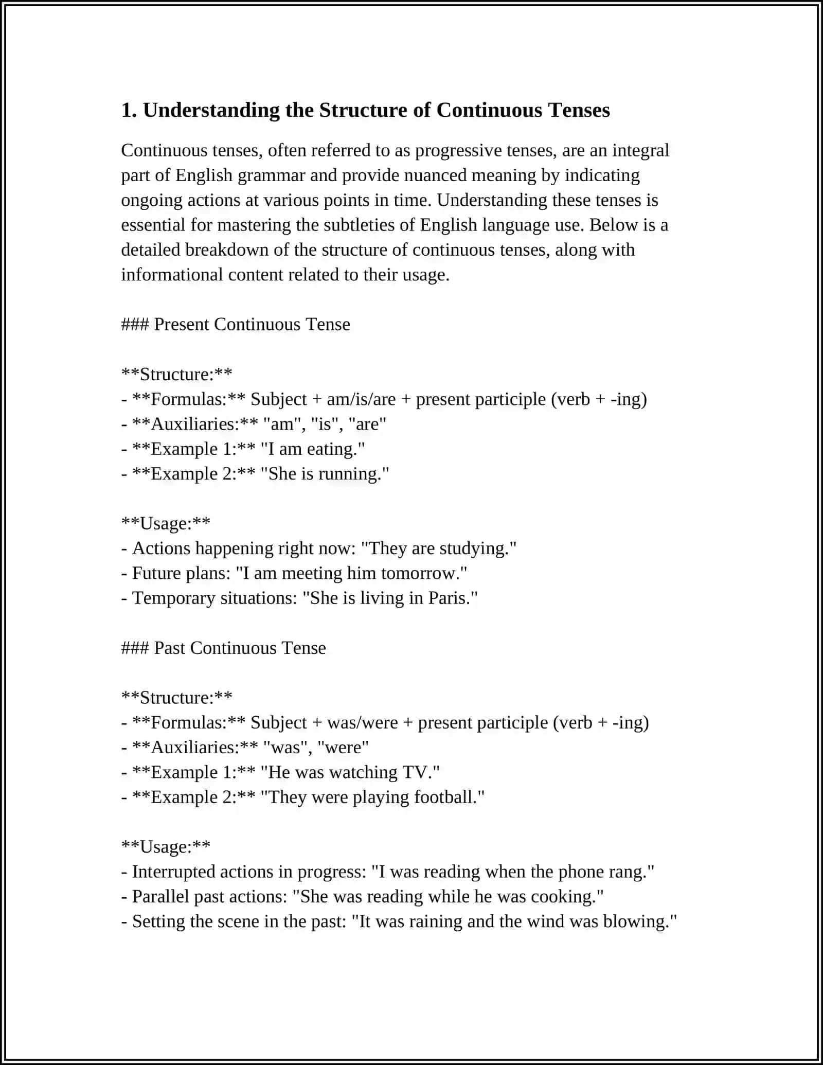 CONTINUOUS TENSES 4