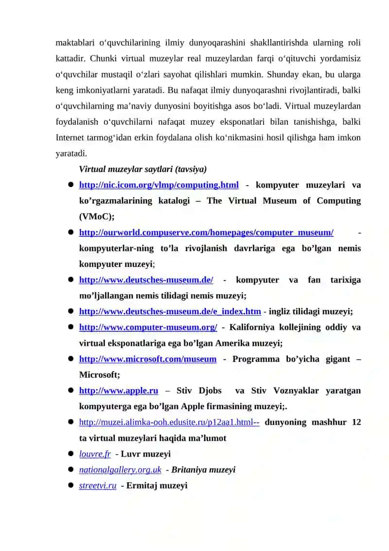 Virtual muzeylar va ularning ahamiyati 4