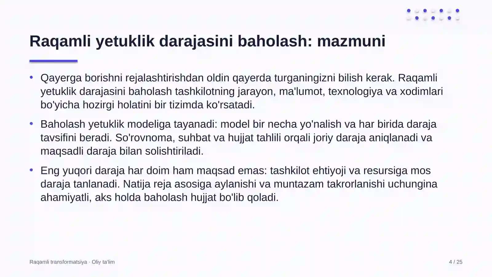 Yo'l xo'jaligida raqamli yetuklik darajasini baholash 4