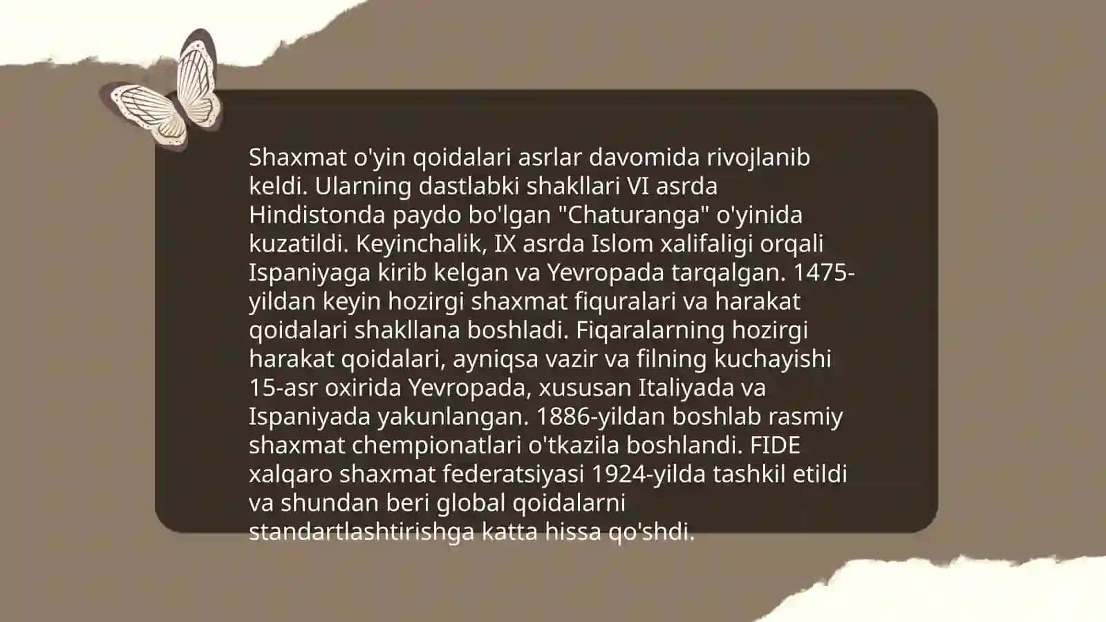 Shaxmat sportning tarixi va qoidalar 4