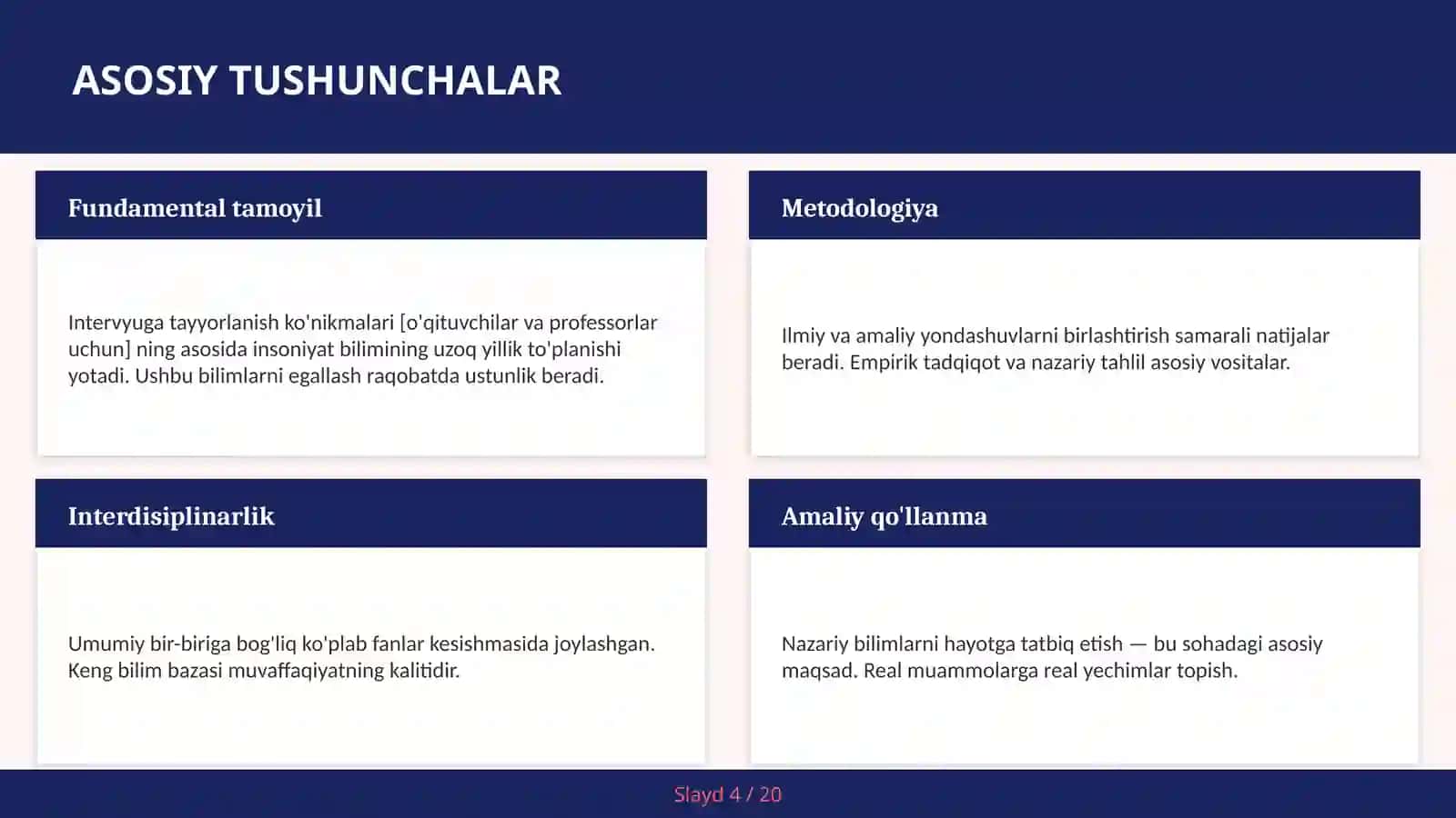 Intervyuga tayyorlanish ko'nikmalari [o'qituvchilar va professorlar uchun] 4