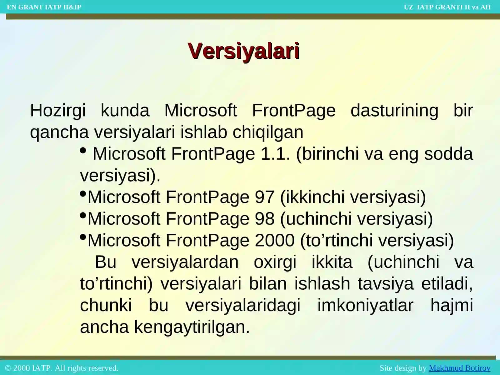 Microsoft FrontPage Express 4