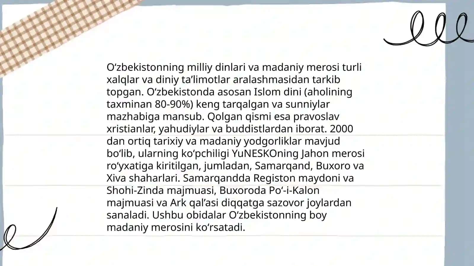 Milliy dinlar 4