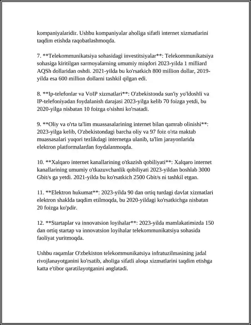 O‘ZBEKISTON VA KAMUNIKATSIYALAR 4