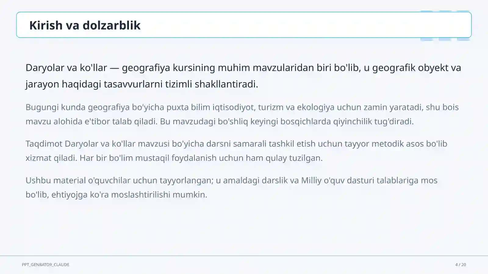 Daryolar va ko'llar (6-sinf) 4