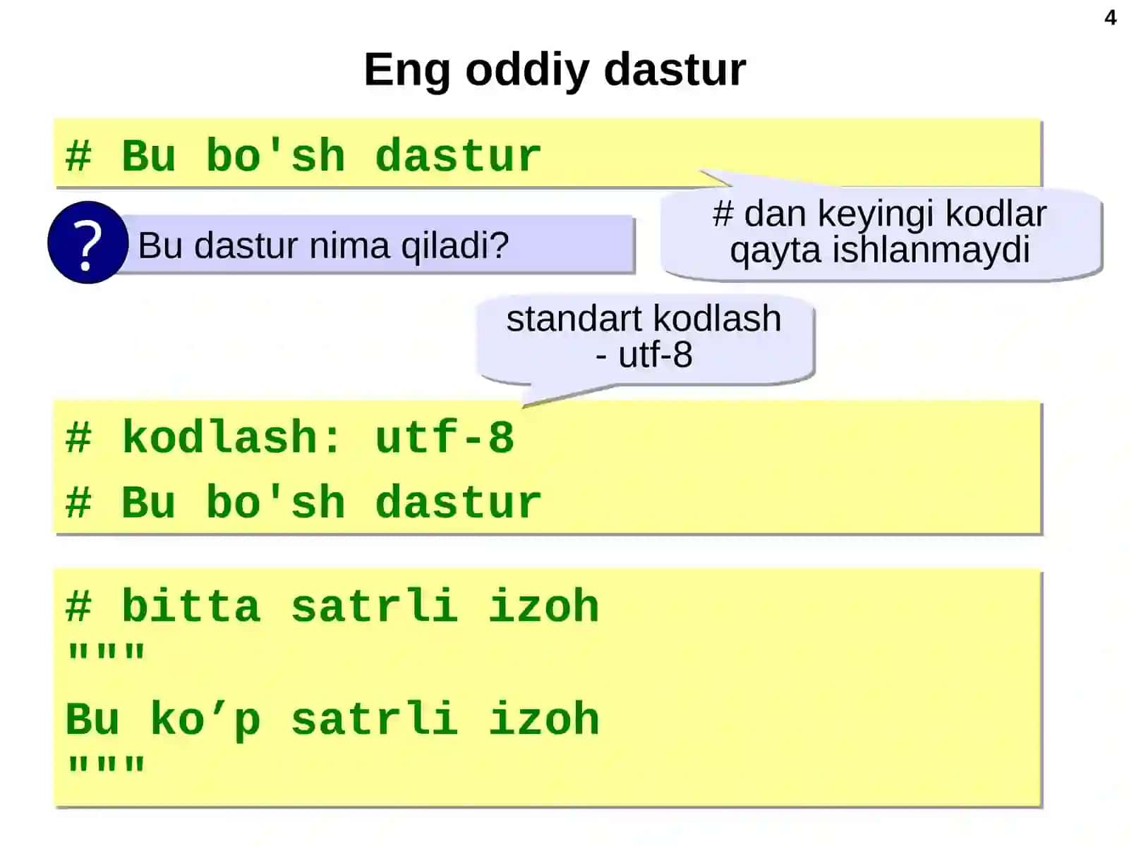 Dasturlash (Python) 4