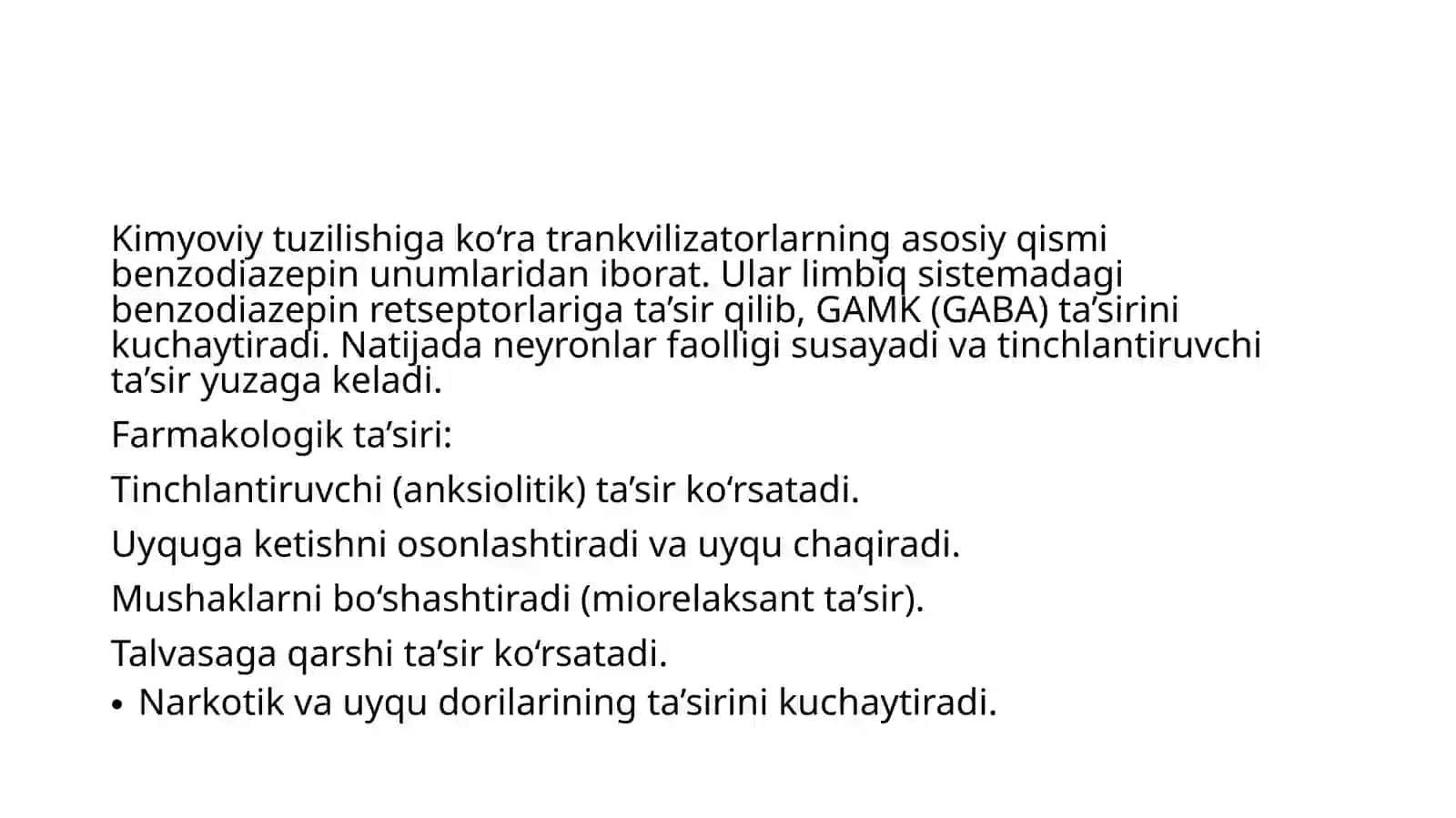 TRANKVILIZATORLAR VA SEDATIV MODDALAR 4