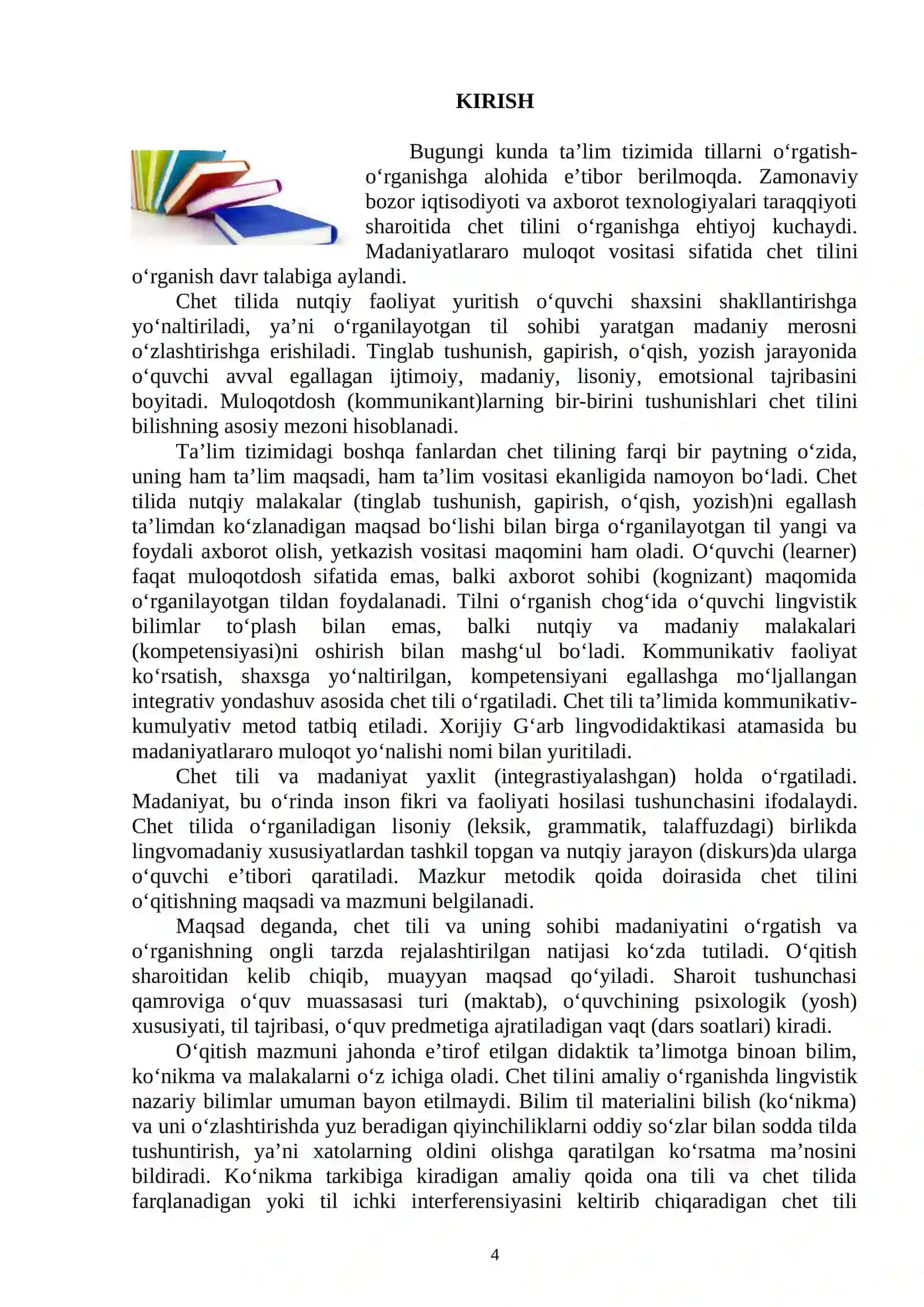 INGLIZ TILI fanidan O‘QUV DASTURI 4
