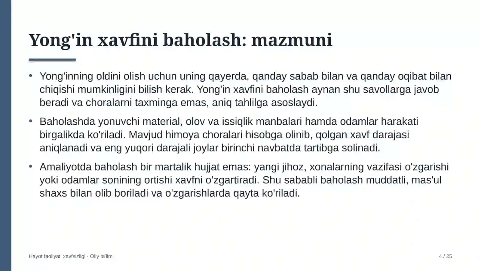 Suv xo'jaligida yong'in xavfini baholash 4