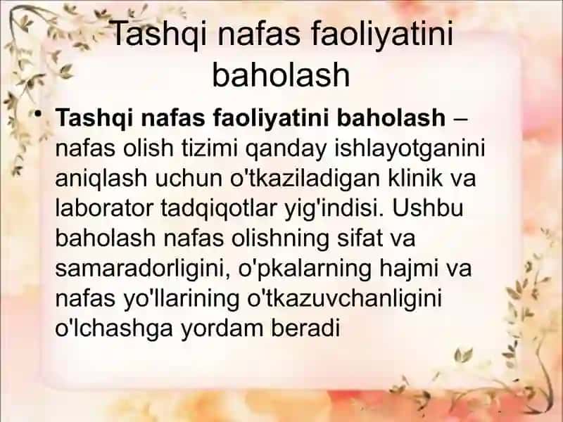 Tashqi nafas faoliyatini baholash 4