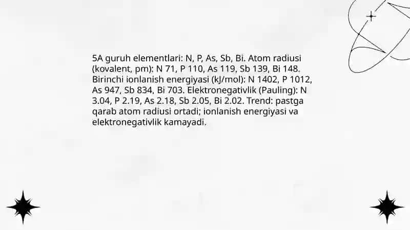 5 A guruh elementlari 4