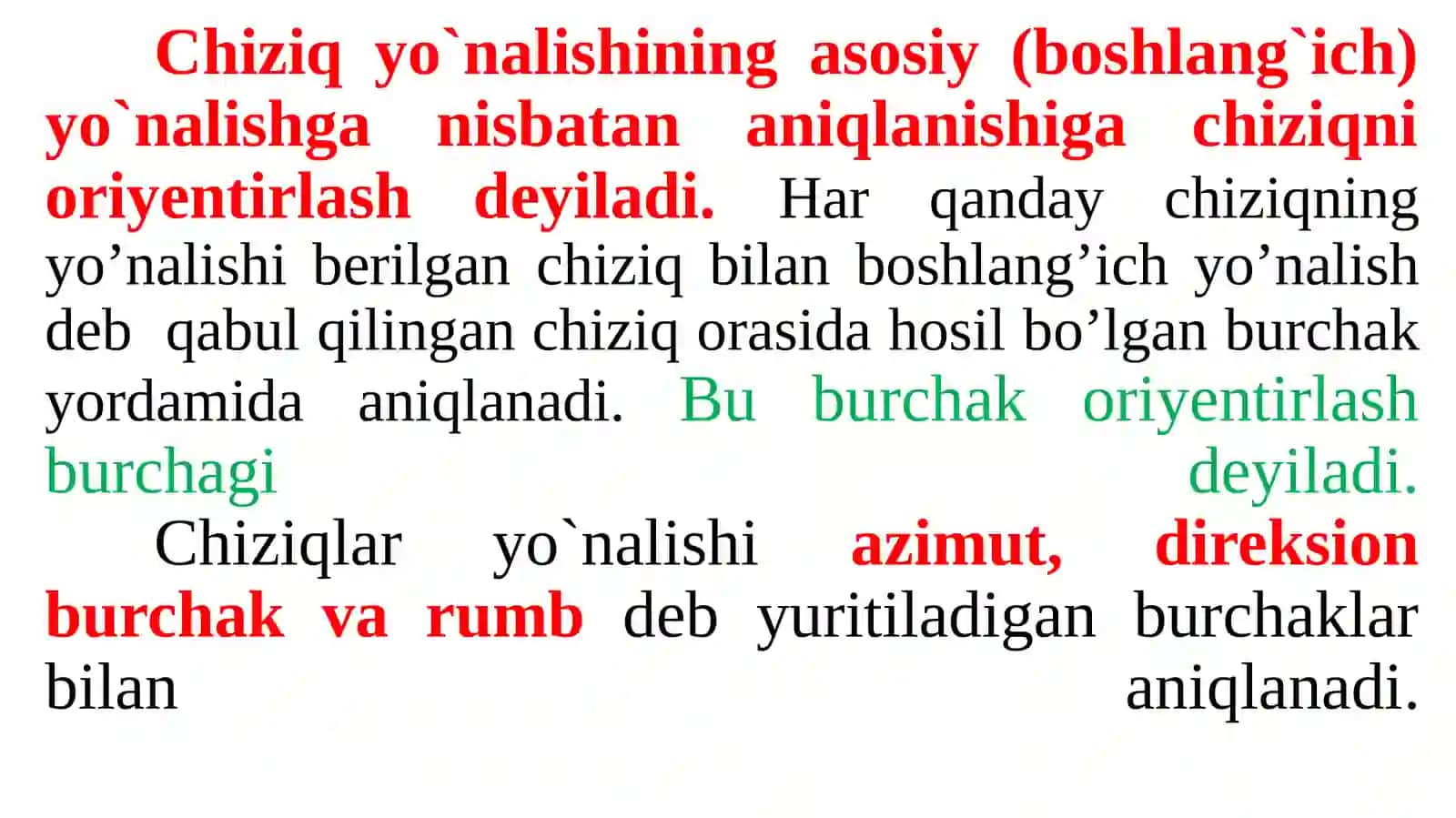 Geodezik oriyentirlash 4