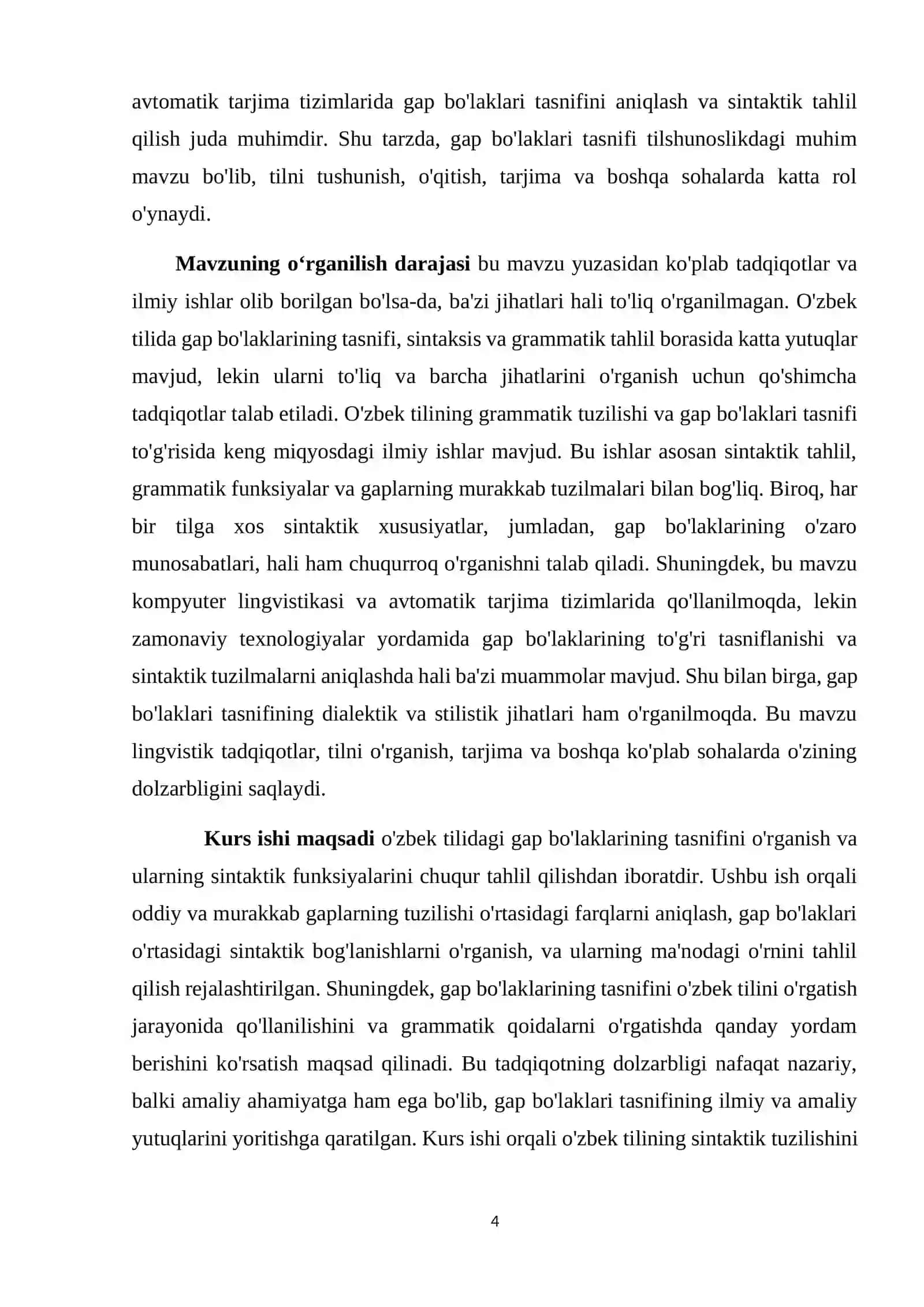 Gap bo‘laklari tasnifi 4