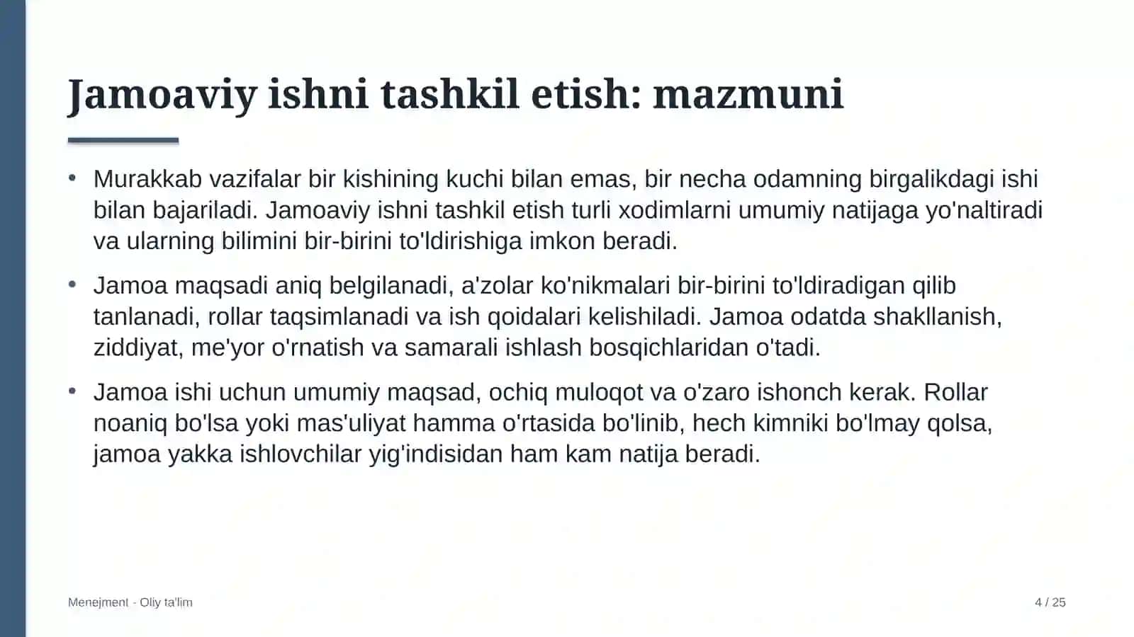 Elektr transportida jamoaviy ishni tashkil etish 4