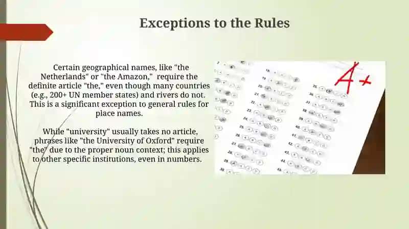 Indefinite Article Definite Article and No Article 4