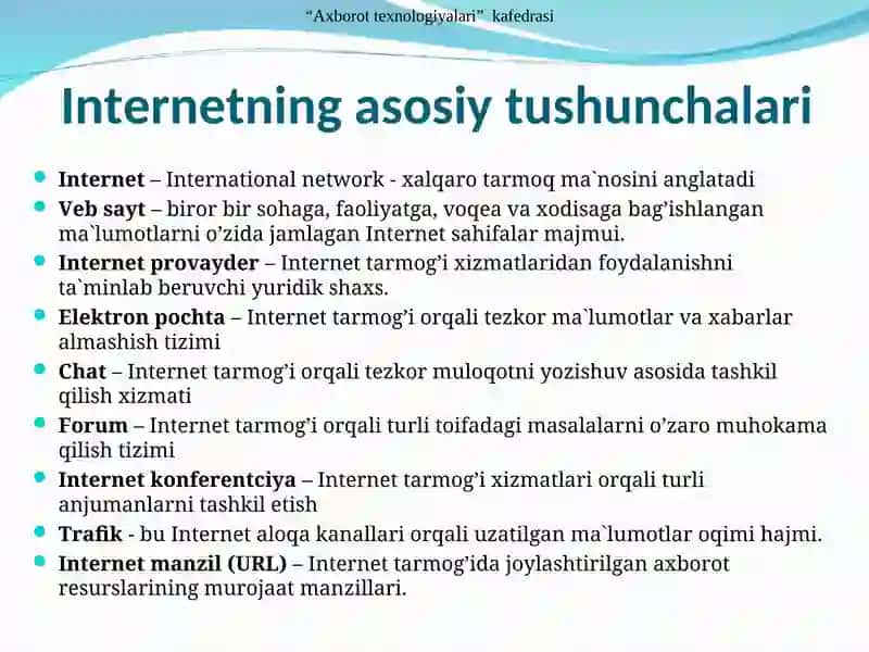 INTERNET TARMOG’I XIZMATLARI 4
