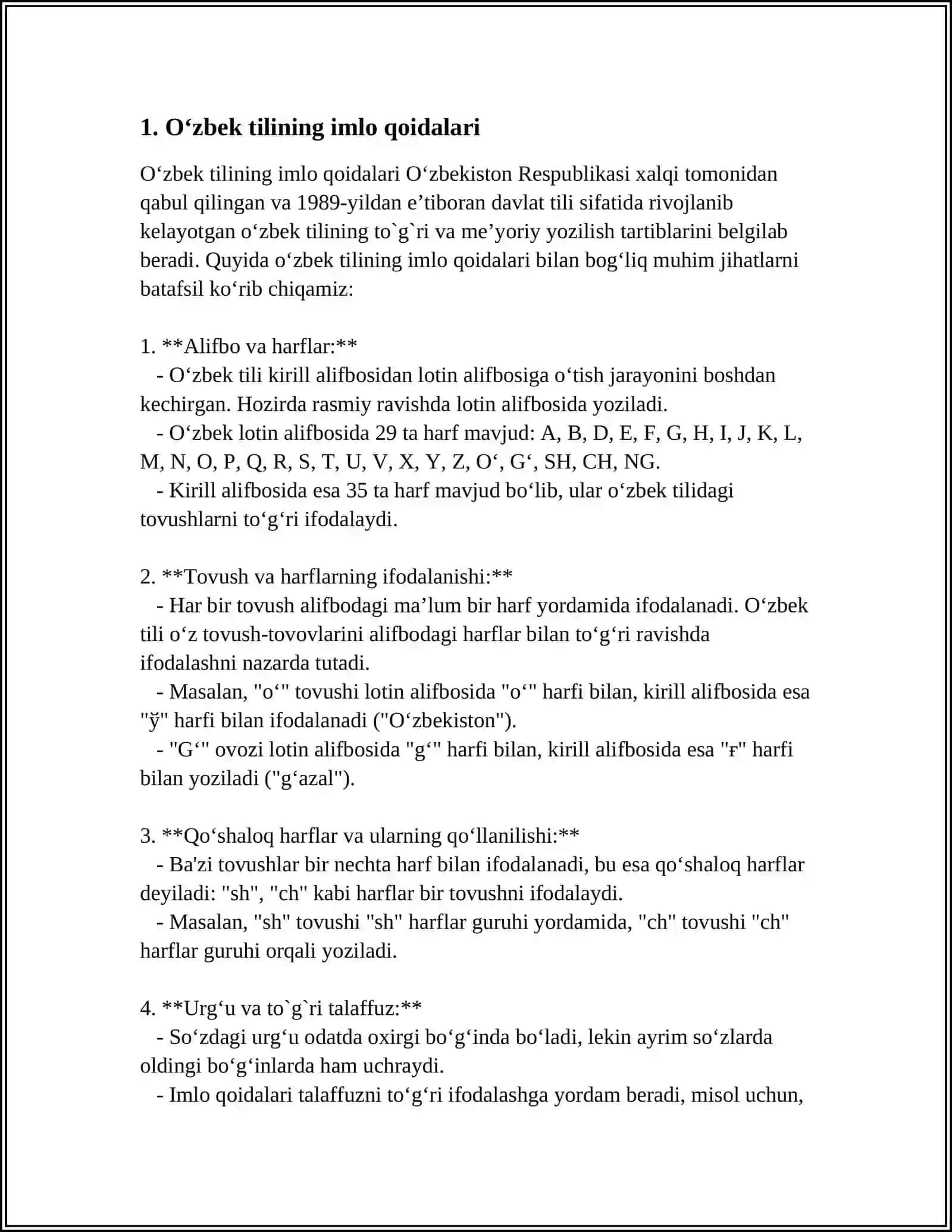 OʻZBEK TILI ADABIY NORMALARI 4