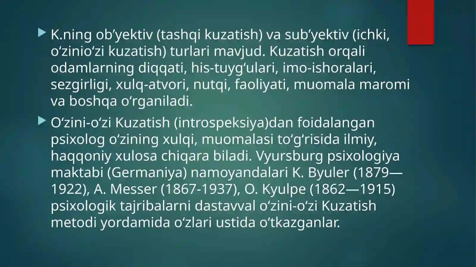 Kuzatish metodi 4